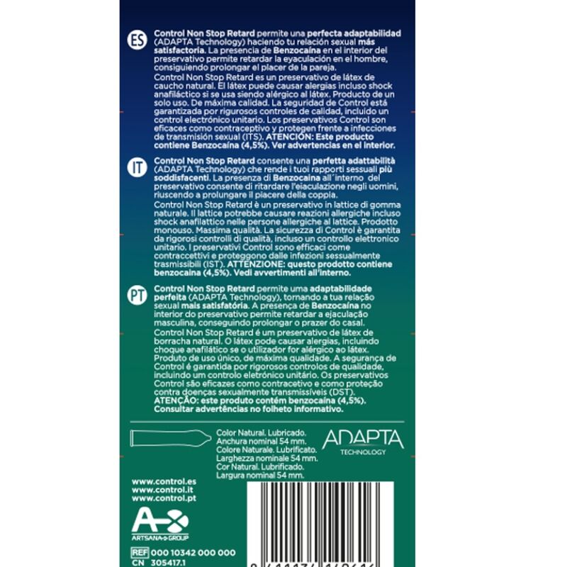 CONTROL – NON STOP RETARD CONDOMS 12 UNITS