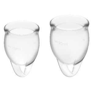 ZUFRIEDENER FÜHLT SICH VERTRAUEN MENSTRUAL CUP CLEAR 15 + 20ML