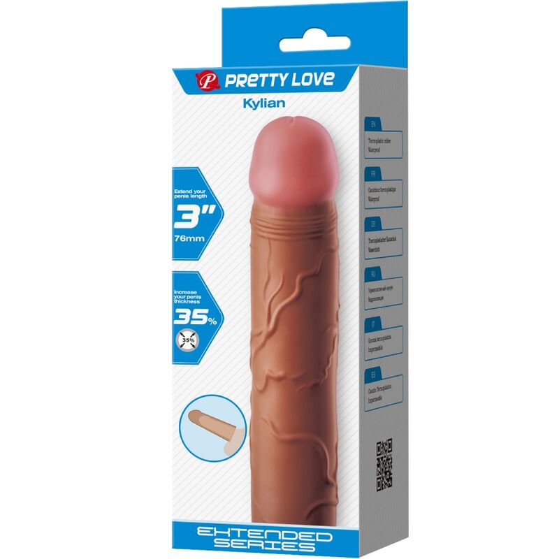 PRETTY LOVE - KYLIAN PENISHÜLLE MIT 7,6 CM VERLÄNGERUNG MULATTE – Bild 7